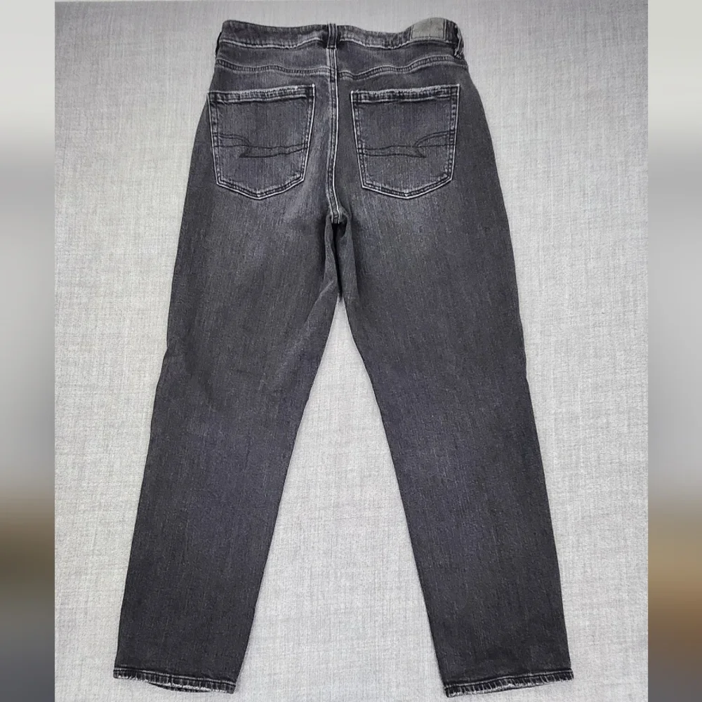 American Eagle Black & Grey Distressed Style Straight Leg Denim Jeans. 6 Short. - Picture 4 of 10